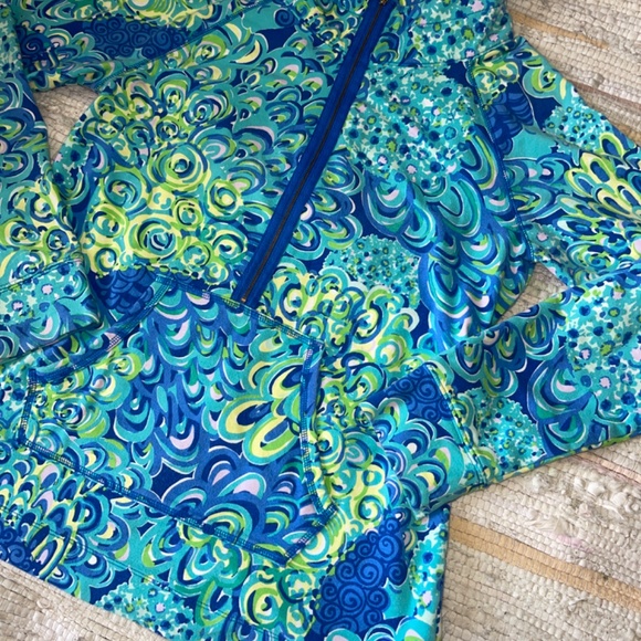 Lilly Pulitzer Skipper Cotton Quarter Zip Popover / Long Sleeve Top Size Large - Picture 2 of 6